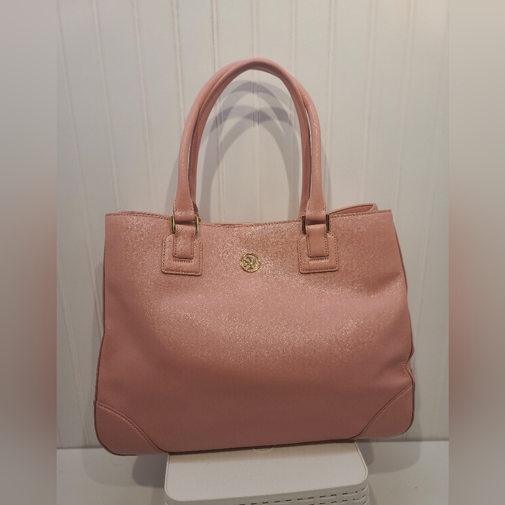 Tory Burch Robinson Nude Rose Pink Leather Tote